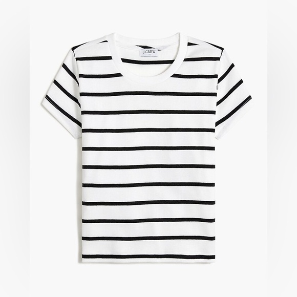 J. Crew Factory Tops - J. Crew Factory Striped Cropped Ribbed Tee